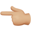 backhand index pointing left: medium-light skin tone on Apple
