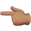 backhand index pointing left: medium skin tone on Apple