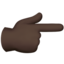backhand index pointing right: dark skin tone on Apple