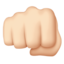 oncoming fist: light skin tone on Apple