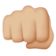 oncoming fist: medium-light skin tone on Apple