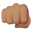 oncoming fist: medium skin tone on Apple