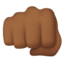 oncoming fist: medium-dark skin tone on Apple