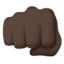 oncoming fist: dark skin tone on Apple