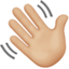 waving hand: medium-light skin tone on Apple