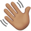 waving hand: medium skin tone on Apple