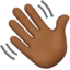 waving hand: medium-dark skin tone on Apple