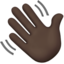waving hand: dark skin tone on Apple