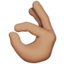 OK hand: medium skin tone on Apple
