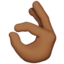OK hand: medium-dark skin tone on Apple