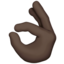 OK hand: dark skin tone on Apple