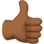 thumbs up: medium-dark skin tone on Apple