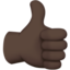 thumbs up: dark skin tone on Apple