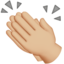 clapping hands: medium-light skin tone on Apple