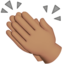 clapping hands: medium skin tone on Apple