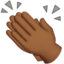 clapping hands: medium-dark skin tone on Apple