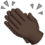 clapping hands: dark skin tone on Apple