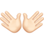 open hands: light skin tone on Apple