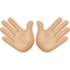 open hands: medium-light skin tone on Apple
