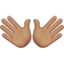 open hands: medium skin tone on Apple