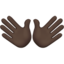 open hands: dark skin tone on Apple