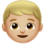 boy: medium-light skin tone on Apple