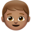 boy: medium skin tone on Apple