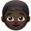 boy: dark skin tone on Apple