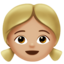 girl: medium-light skin tone on Apple