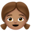 girl: medium skin tone on Apple