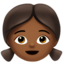 girl: medium-dark skin tone on Apple