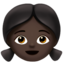 girl: dark skin tone on Apple