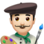 man artist: light skin tone on Apple
