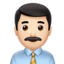man office worker: light skin tone on Apple