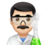 man scientist: light skin tone on Apple