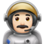 man astronaut: light skin tone on Apple