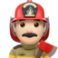 man firefighter: light skin tone on Apple