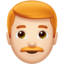 man: light skin tone, red hair on Apple