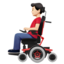 man in motorized wheelchair: light skin tone on Apple