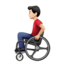 man in manual wheelchair: light skin tone on Apple