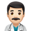 man health worker: light skin tone on Apple