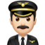 man pilot: light skin tone on Apple