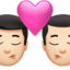 kiss: man, man, light skin tone on Apple