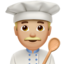 man cook: medium-light skin tone on Apple