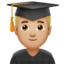 man student: medium-light skin tone on Apple