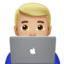 man technologist: medium-light skin tone on Apple