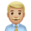 man office worker: medium-light skin tone on Apple
