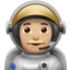 man astronaut: medium-light skin tone on Apple
