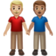 men holding hands: medium-light skin tone, medium skin tone on Apple