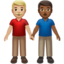 men holding hands: medium-light skin tone, medium-dark skin tone on Apple